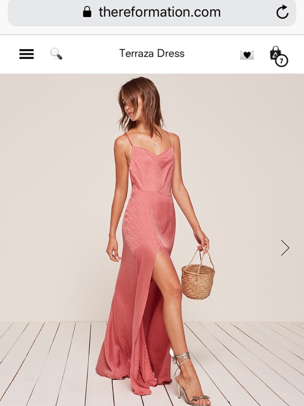Reformation Terrazza Dress in Dusty Rose